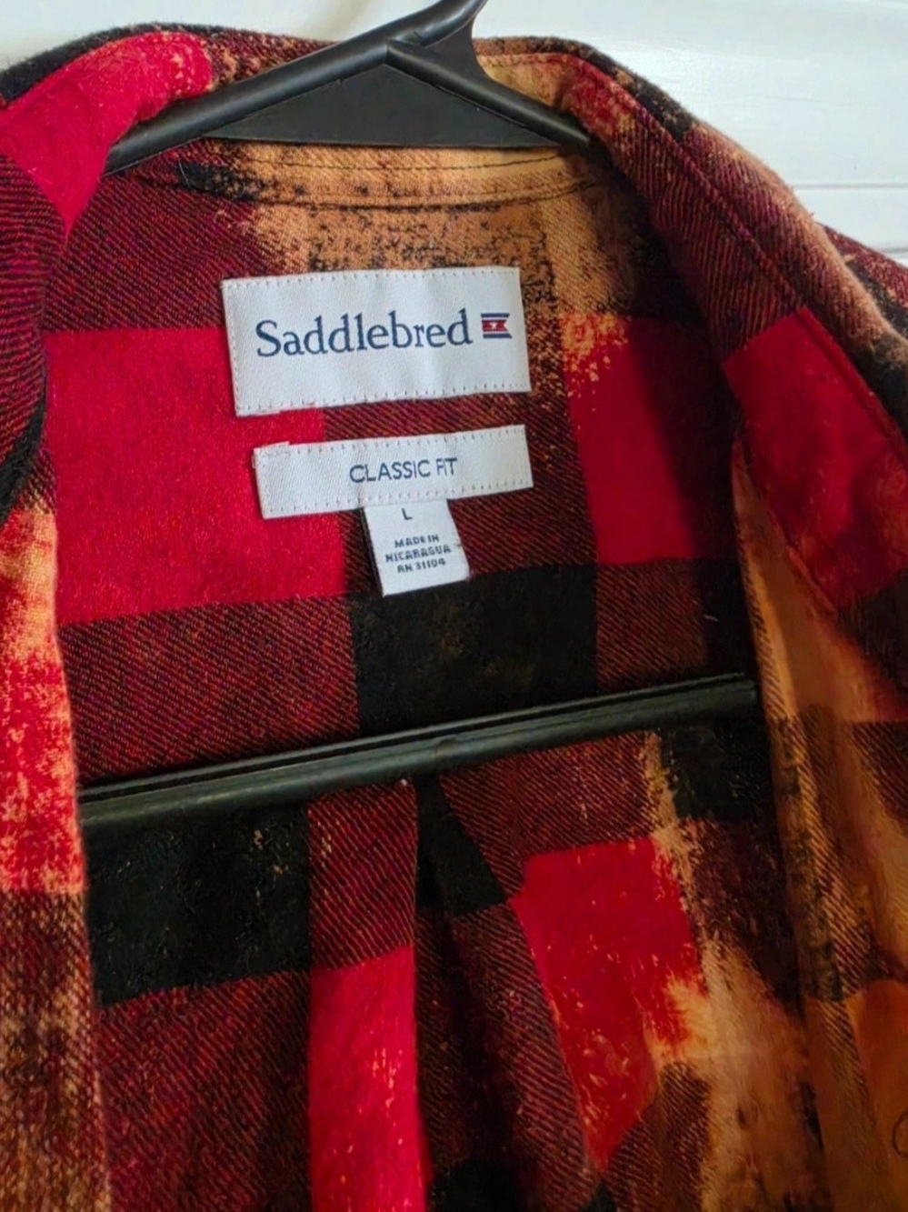 Saddlebred Red and Black Buffalo Plaid Jean Jacket